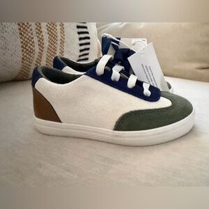 Janie and Jack White, Green, and Brown Kids Sneakers